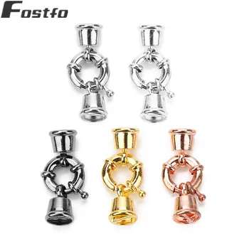 

Fostfo 5pc/lot 13/17mm Round Metal Copper Spring Clasps Hooks Leather Cord End Fastener Clasps for Bracelets Diy Jewelry Finding