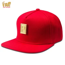 JFY Classic Gold Letter P Logo Flat-Brimmed Hat 4Colors Sport Cotton Flat Baseball Adjustable Caps Snapback Gorras For Women/Men