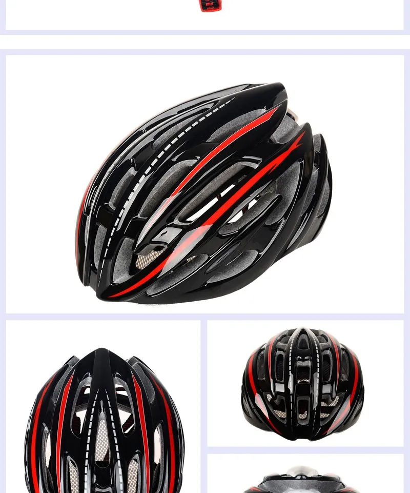 Велосипедные шлемы Сверхлегкий 220 г литья под давлением Велоспорт шлем с светодиодный свет дышащая Дорога горы MTB открытый велосипедный шлем 54-59 см