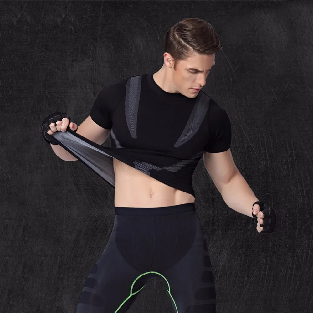 Muscle Man Compression Tight Gym Sport T Shirt Running Training Body