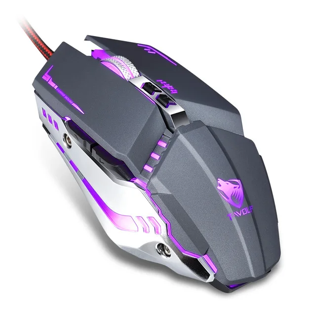 Gray Профессиональная игровая мышь 3200 dpi светодиодный Balcklit оптическая USB Проводная компьютерная мышь Игровые мыши геймерская мышь эргономичная мышь для ноутбука ПК - Цвет: Gray