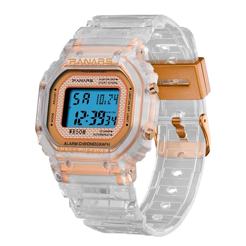 Najtaniej PANARS Trend w modzie świecenia zegarek sportowy wielofunkcyjny męski wodoodporny zegarek na rękę zegarek fitness zegarek cyfrowy Alarm timer zegar