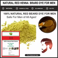 Хорошее качество красная хна борода краситель для мужчин-100% натуральный и химический свободный краситель 400gm Бесплатная доставка
