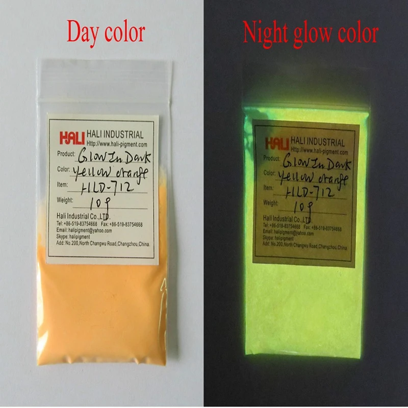 Светящийся порошок, фотлуминесцентный пигмент, флуоресцентный пигмент, светящийся в темноте пигмент, 1 лот = 10 цветов, 10 грамм на цвет