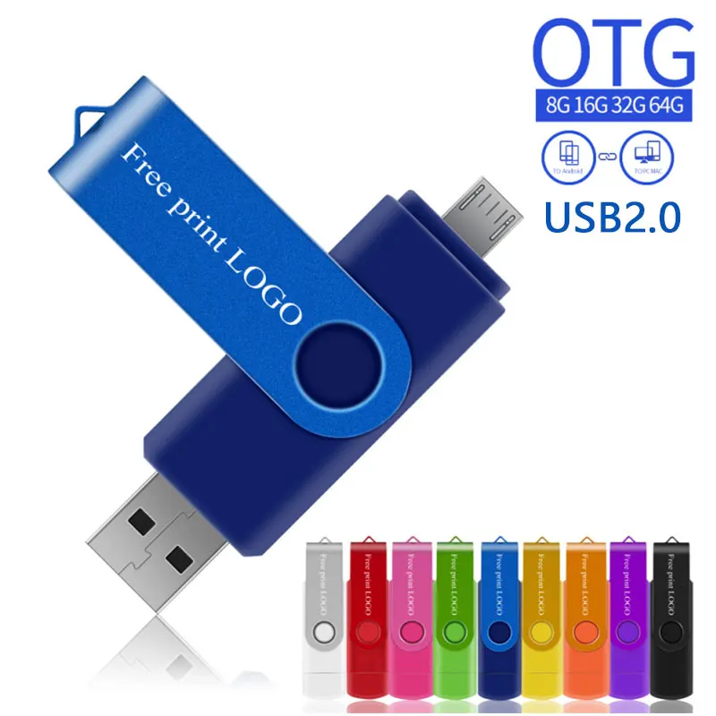 Флешка 128 ГБ Usb флеш-накопитель 64 ГБ флэш-диск 8 ГБ 32 ГБ 4 ГБ OTG флеш-накопитель 16 Гб металл для телефона Memoria Usb и логотип