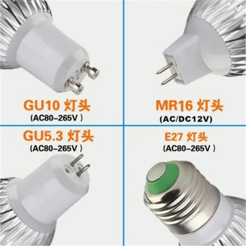 GU10 COB Светодиодный прожектор 5 Вт Алюминий (серебро) + Пластик базы E27 лампа AC85 ~ 265 В indoor свет ul ce rohs