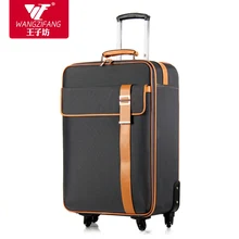High quality simple fashion style travel luggage bags on universal wheels,male and female 21 25inch leather trunk luggage