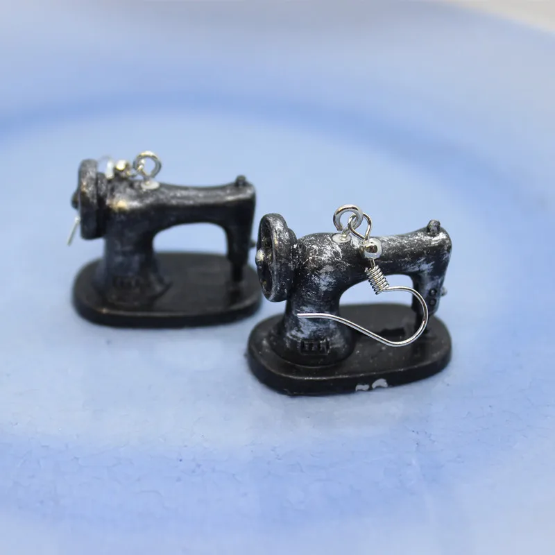 

Funny Simulation Home Appliance Sewing Machine Radio Earrings Women's Fashion Creative Personality Hand-made DIY Jewelry Gifts