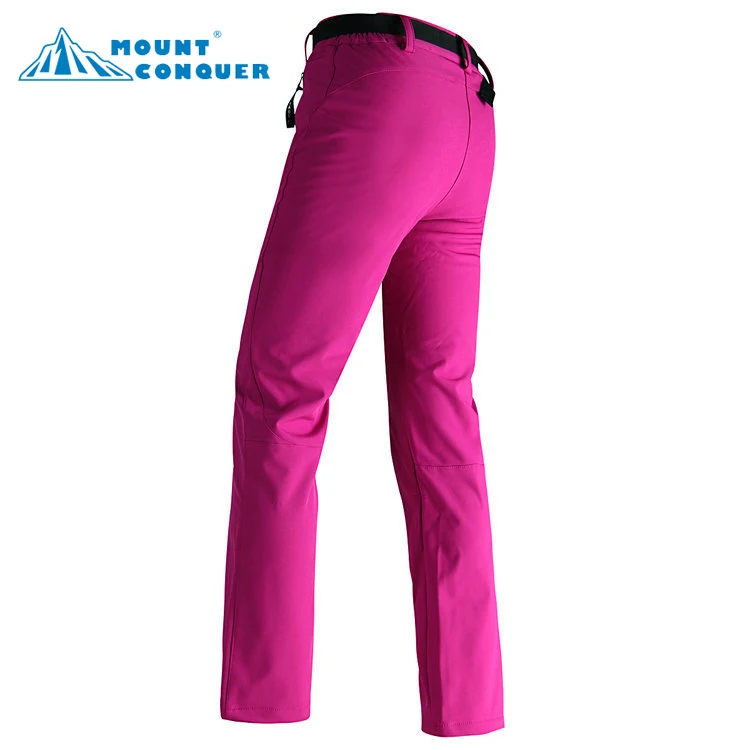 

2017 Elastic Thermal Tech Fleece Women's hiking Softshell Pants Waterproof Windproof Trousers Outdoor Sport Trekking Ski Pants