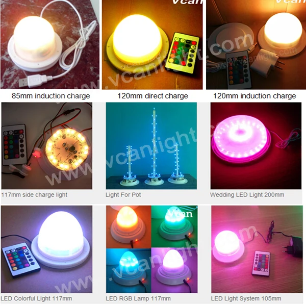 

6PCS DHL Free Shipping Super Bright Cordless Rechargeable Waterproof 16 colors Change Under Table Led Light VC-L120