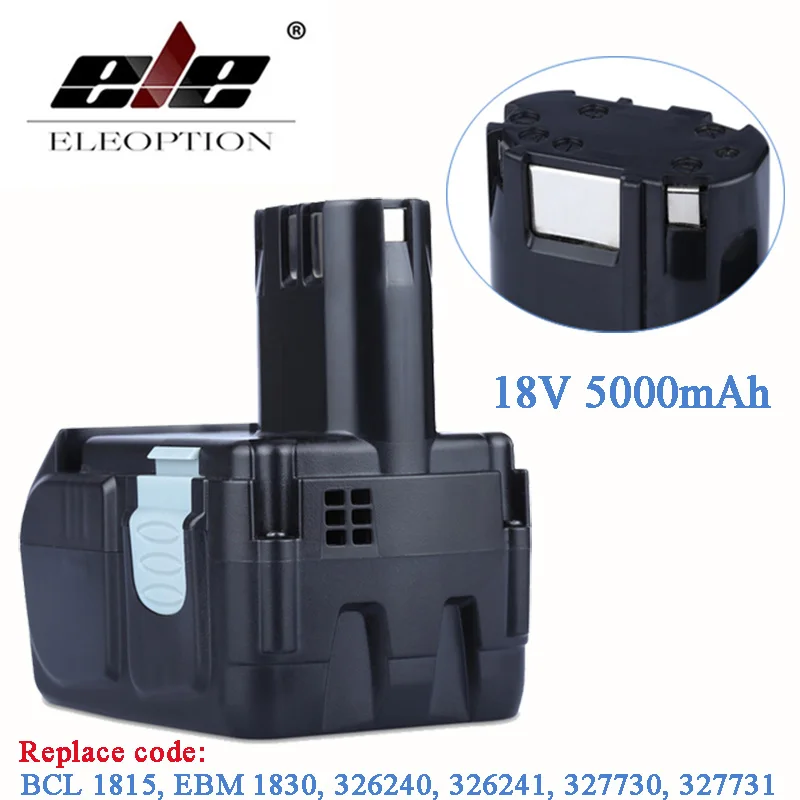 

18V 5000mAh Li-ion Battery for HITACHI 5.0Ah BCL1815 BCL1830 EBM1830 EBM1840 327730 Rechargeable Power Tool Battery & 3.0ah