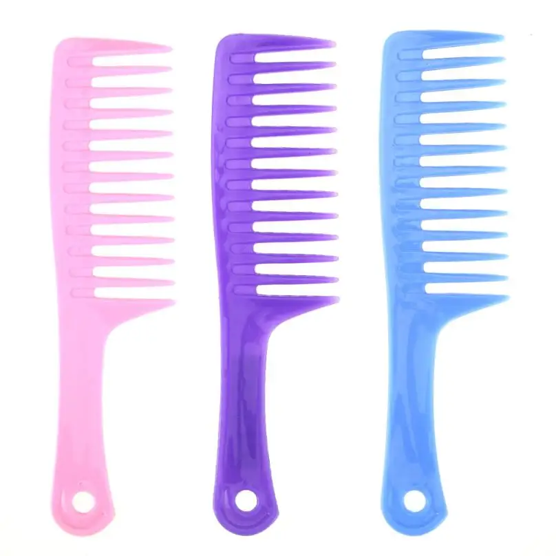 

1PC Plastic Hair Comb Wide Teeth Salon Plastic Comb Assorted Colors Good Quality 2JU29
