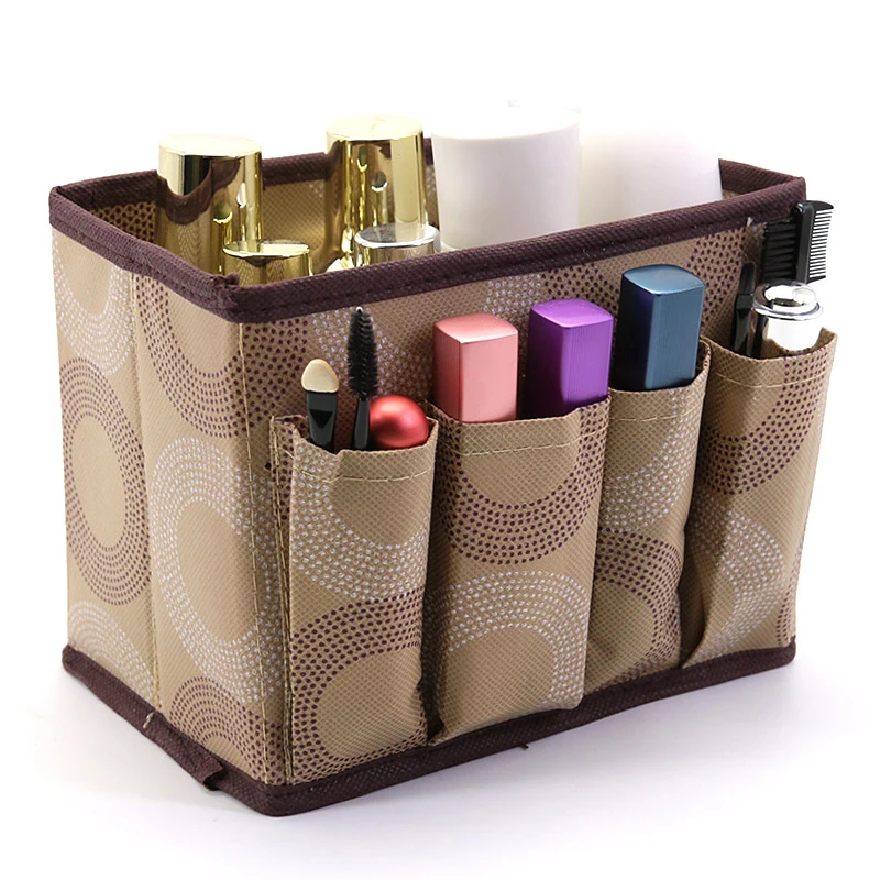 

Home Office Desktop Decor Makeup Cosmetic Storage Box Bag Organiser Foldable Makeup Stationary Container