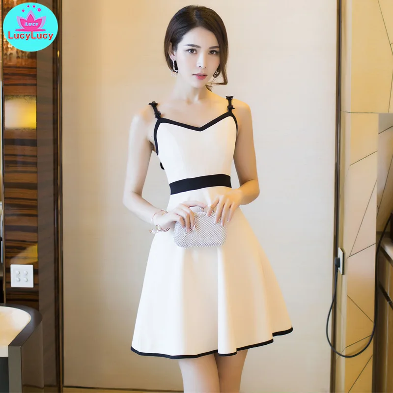 

Women's 2019 summer new sexy strapless backless Slim stitching fashion lace dress Zippers Knee-Length V-Neck