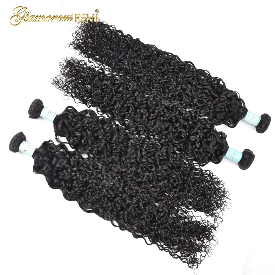 Glamorousremi Malaysian Curly Wave Bundles 100% Human Hair weave Remy Hair Extension 1/3/4 PCS 8-26 inch 1b Can Be Dyed