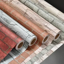 Самоклеящаяся настенная бумага кирпич утолщенная ПВХ каменная настенная бумага s ПВХ виниловая настенная бумага 0,6 м х 5 м