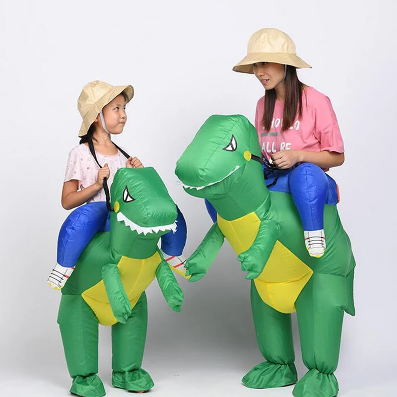 

Green dinosaur inflatable children halloween costume for kids and inflatable costume for adults