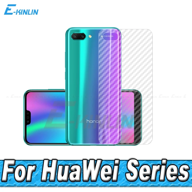 

3D Carbon Fiber Rear Screen Protector For HuaWei Honor 9X 10 8X Max 9 8 Lite 7S Pro 7X Back Cover Protective Film Not Glass