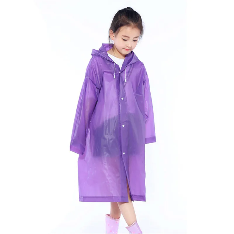 Children's raincoat 1PC Portable Reusable Raincoats Children Rain Ponchos For 6-12 Years Old #4J03 (8)