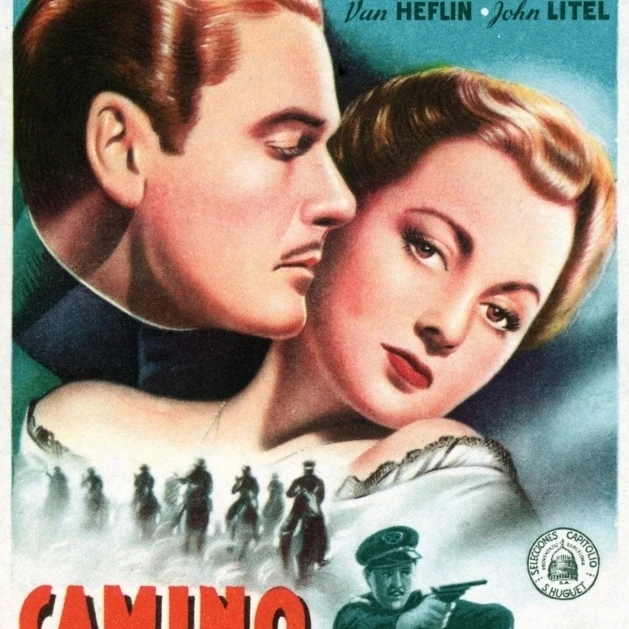 Santa Fe Trail Errol Flynn Olivia De Havilland (Spanish Ad Art) 1940. Movie Poster Masterprint (24 x 36)