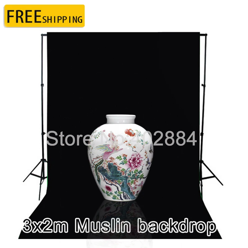 

photographic equipment Diamond Cloth Background Backdrop New -2*3m Black