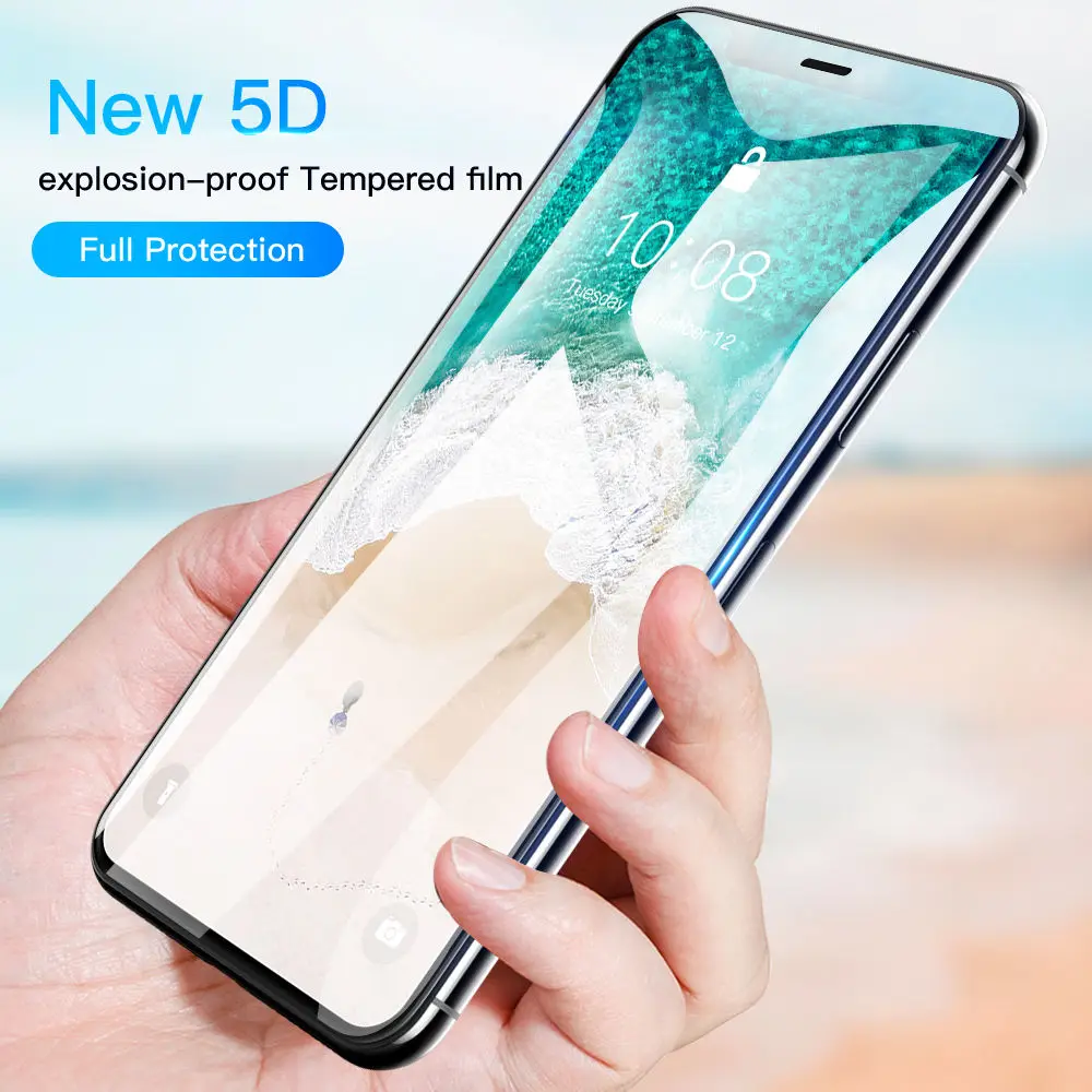

5D Protective Glass for iPhone 6 6S 7 8 Plus X 10 Glass for iPhone XS MAX Screen Protector For iPhone XS XR Tempered Glass
