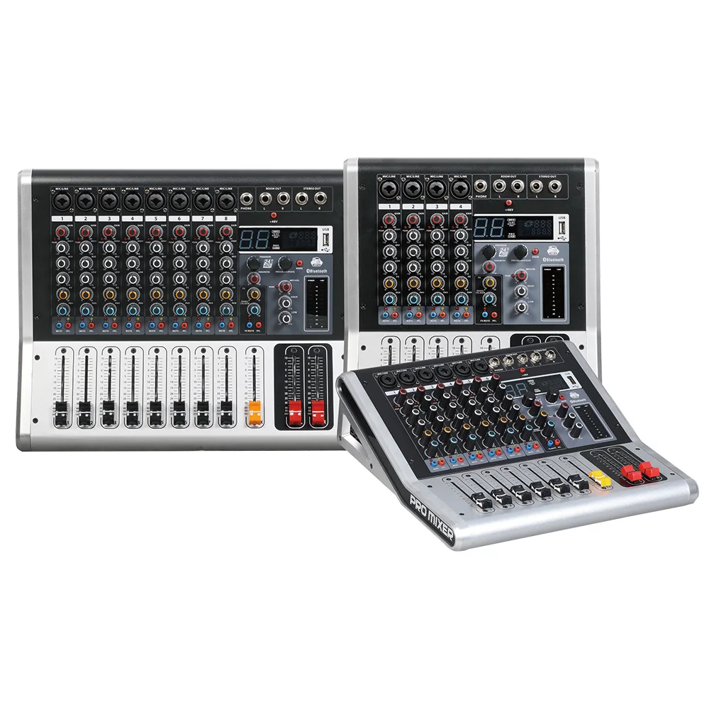 Mixing console recorder 48 V phantom power monitor AUX effect path 4 8 channel audio mixer