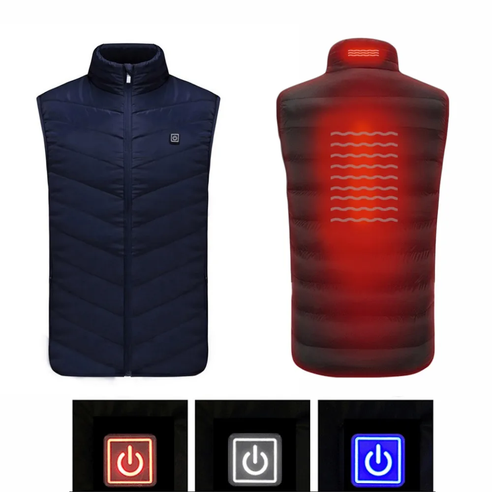 

Men Outdoor USB Infrared Heating Vest Jacket Winter Electric Thermal Clothing Waistcoat For Sports Hiking Unisex Plus Size S-6XL
