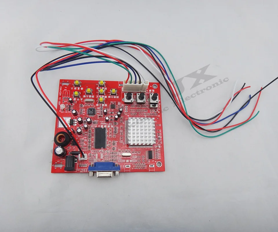 

CGA to VGA CVBS S-VIDEO Converter Arcade Game Video Converter Board for LCD PDP Monitor High Definition (Red)