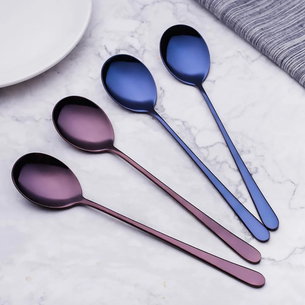 

Stainless Steel Spoon With Long Handle Ice Spoon Coffee Spoon Tea Home Kitchen Tableware Spoons Dinning Teaspoon