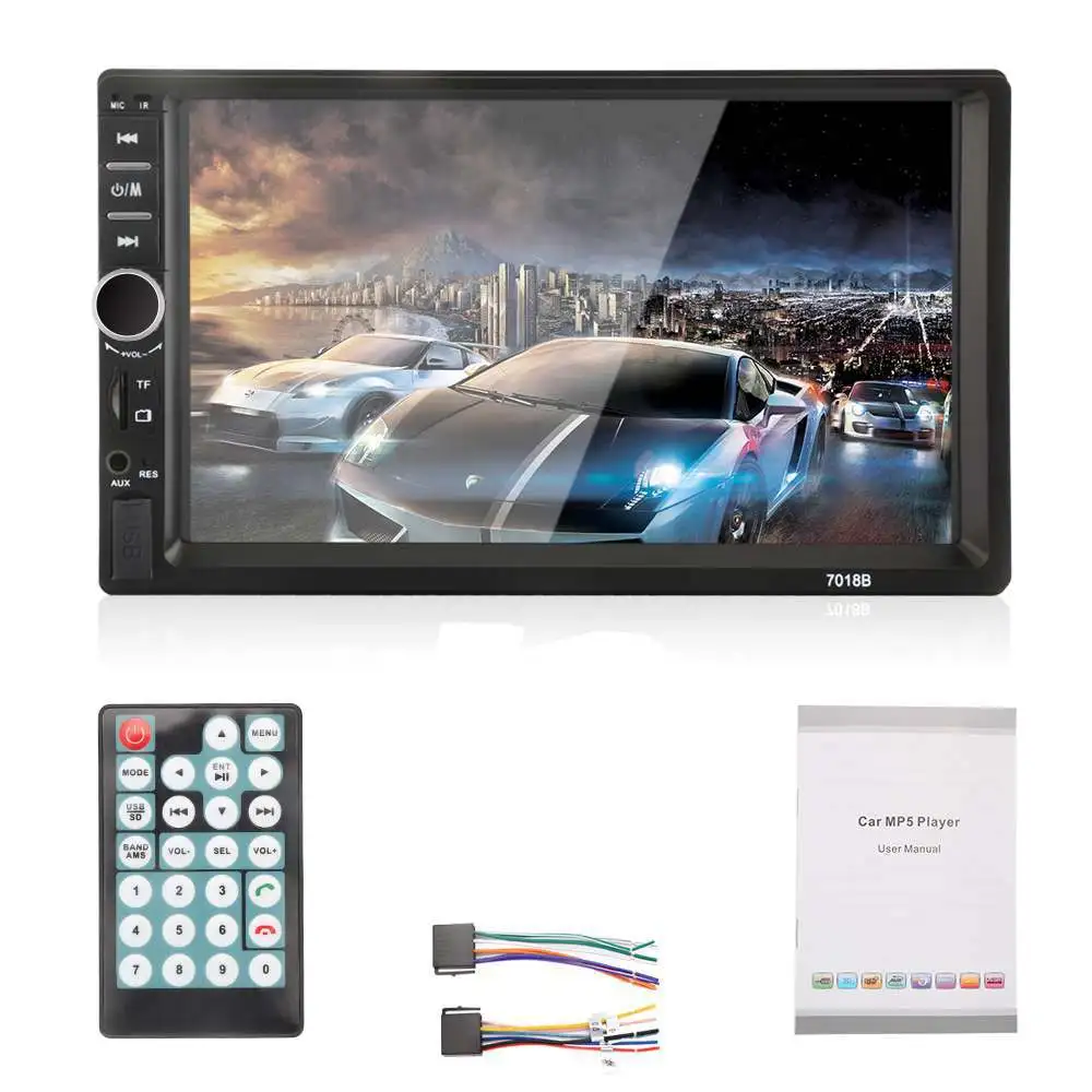 2 Din MP5 Player for Auto 7'' Touch Screen 2din Car Radio Bluetooth Music Video Player Car Audio with USB Support Rear Camera