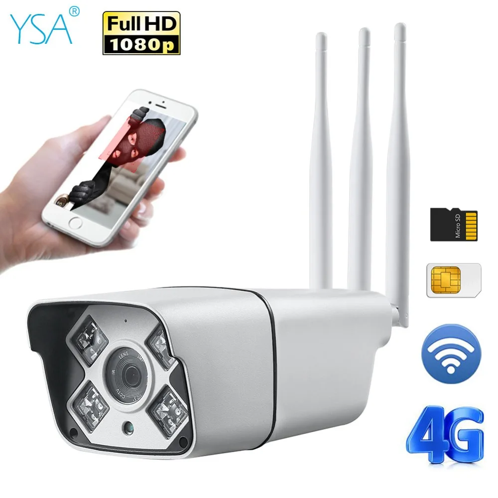 3g 4G sim карта ip камера Wifi наружная цилиндрическая видеонаблюдения 1080 P HD IR ночного