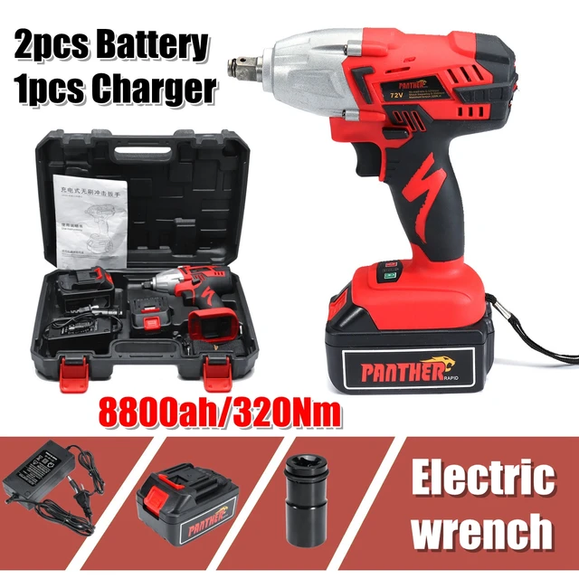 25V 8800Ah Li-ion Electric Impact Wrench 320Nm High Torque Impact Wrench Cordless 1/2 Batteries 1 Charger Power Tool