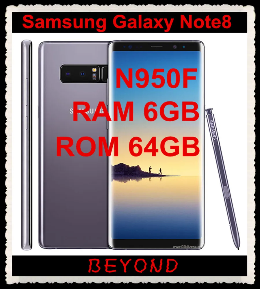 

Samsung Galaxy Note8 N950F Note 8 Original Unlocked 4G LTE Phone Octa Core 6.3" Dual 12MP RAM 6GB ROM 64GB 3300mAh Fingerprint
