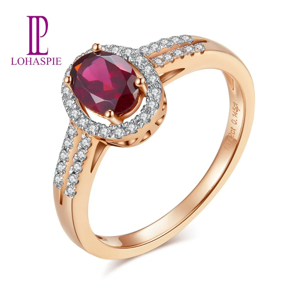 LP обручальное кольцо с бриллиантом Solid 9K 10K 14K 18K розовое золото 1.85Ct натуральный