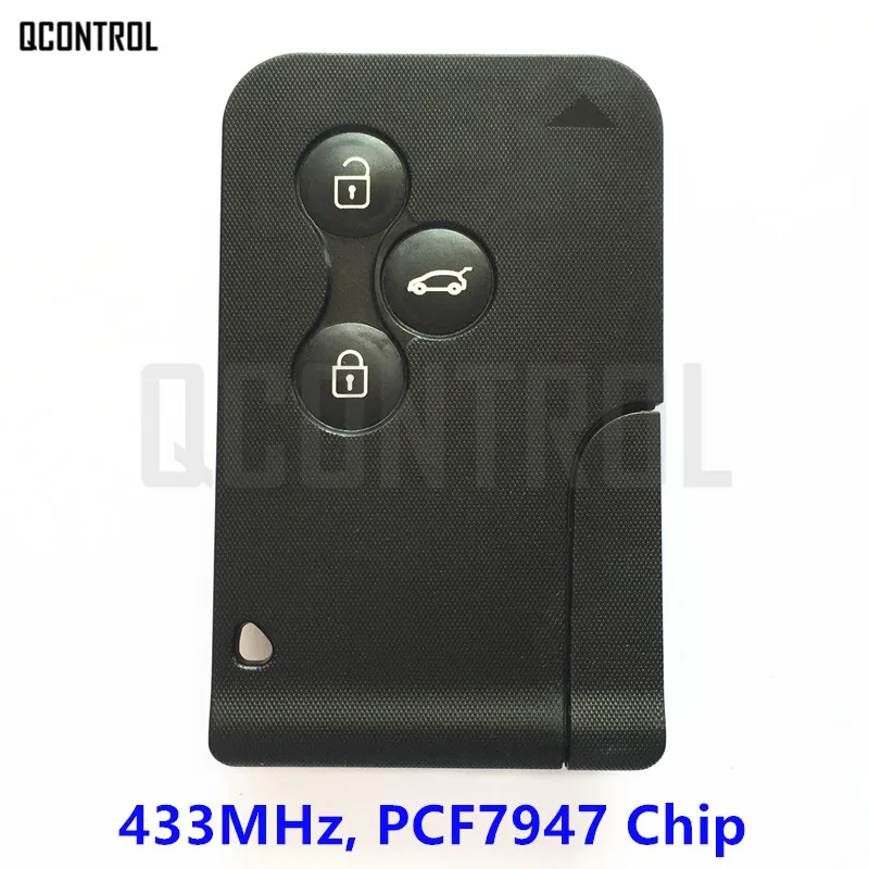 QCONTROL 3 кнопки автомобиля дистанционного смарт ключ костюм для Renault Megane Scenic 433 МГц с 7947 чипом