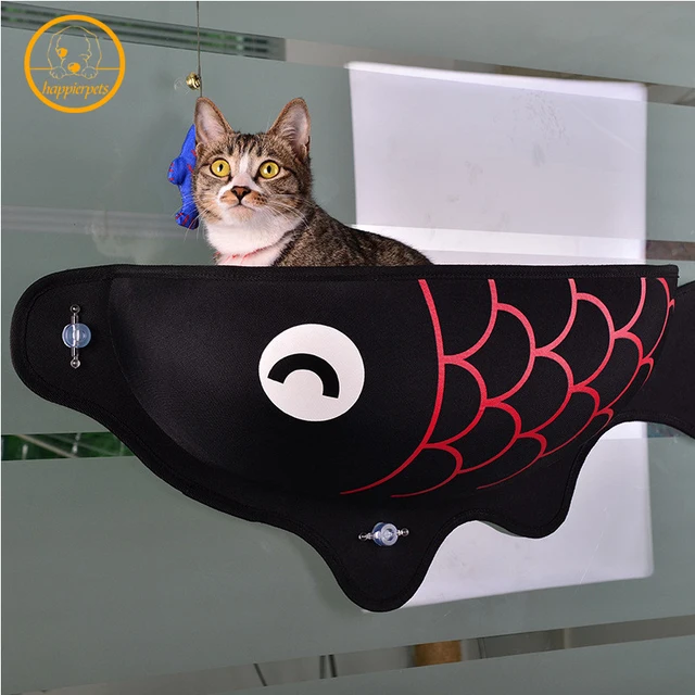 pet bed adsorption hanging cat nests bed fish shaped sucker window