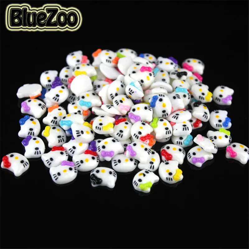 

BlueZoo New 100pcs/pack 3D Cartoon Decoration For Nail Art Lovely Nail Art Resin Decoration Cellphone Laptop Decoration