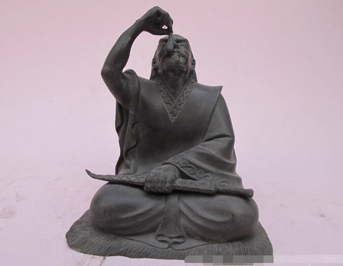 

wholesale factory China pure Bronze Emperor Gou Jian Eat Gall bladder Determined statue