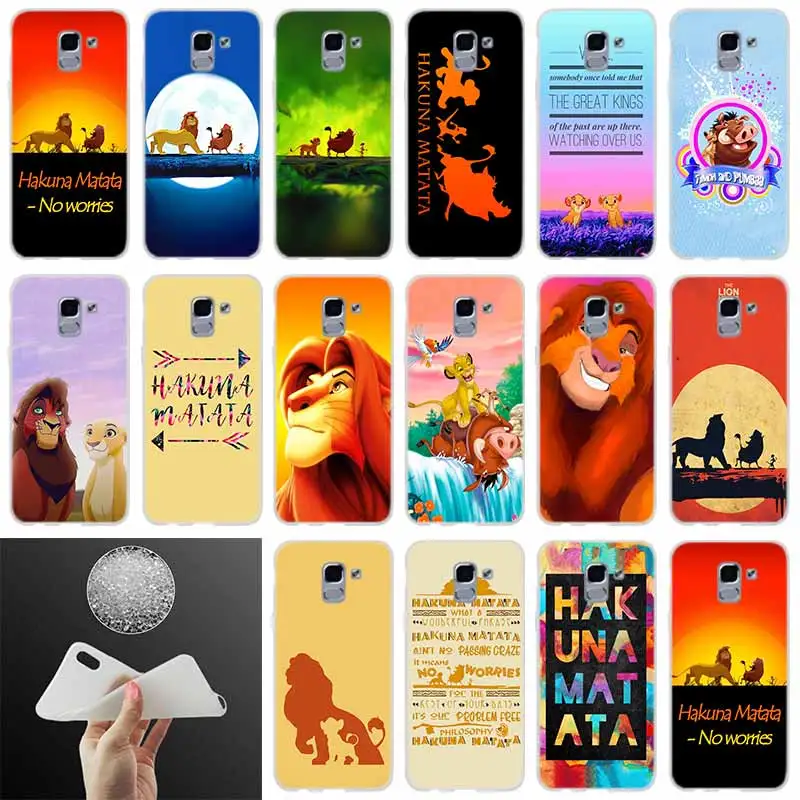 

Soft silicone Phone Cover Hakuna matata The Lion King FOR Samsung Galaxy J6 J4 J8 J7 2018 Plus J3 J5 J7 Prime Pro 2017 2016 case