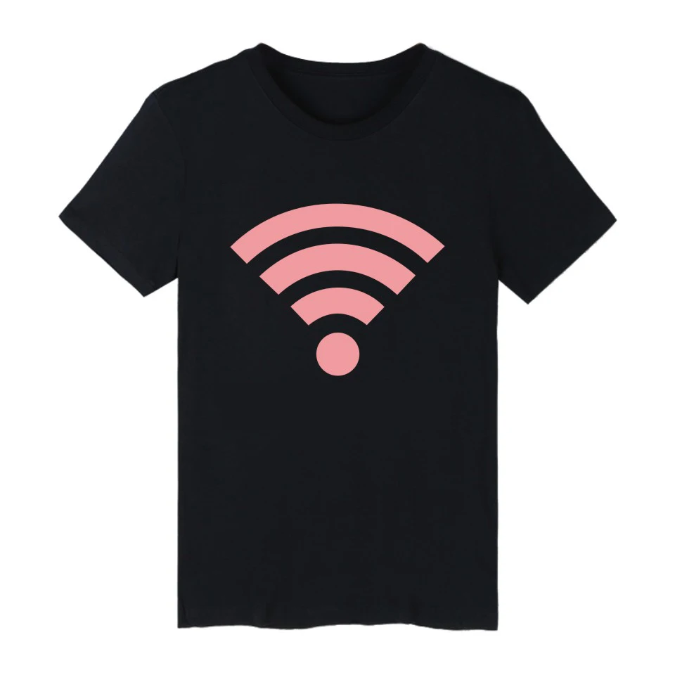 Классический Бесплатный Wi-Fi короткий рукав полный сигнал футболка Для мужчин