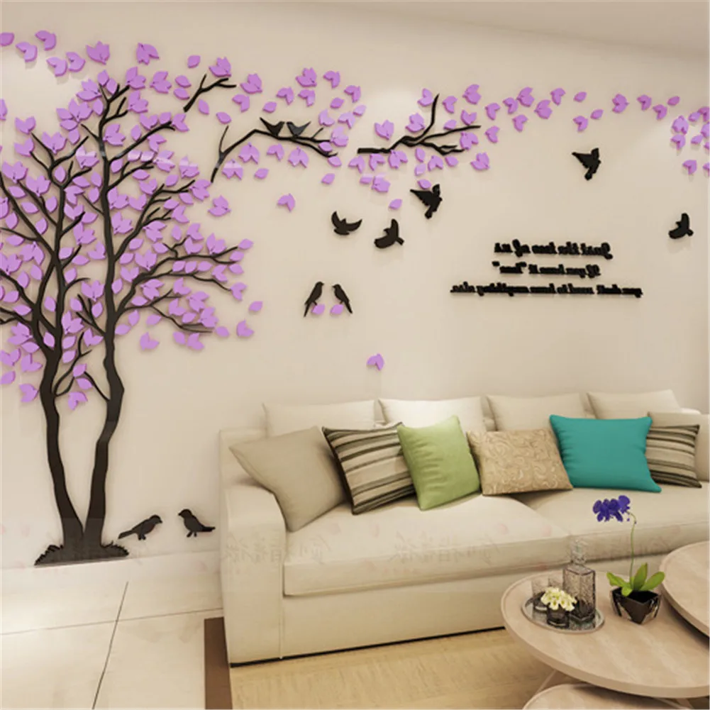 Креативная 3D наклейка с парой деревьев, акриловая стерео Наклейка на стену, домашний декор, ТВ-фон для гостиной, спальни, дивана, декоративное настенное искусство - Цвет: 05
