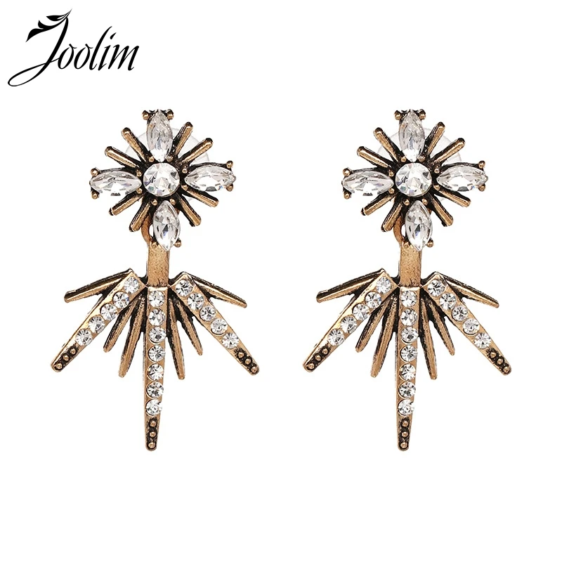 

JOOLIM Antique Gold Crystal Earring Antique Clear Earring