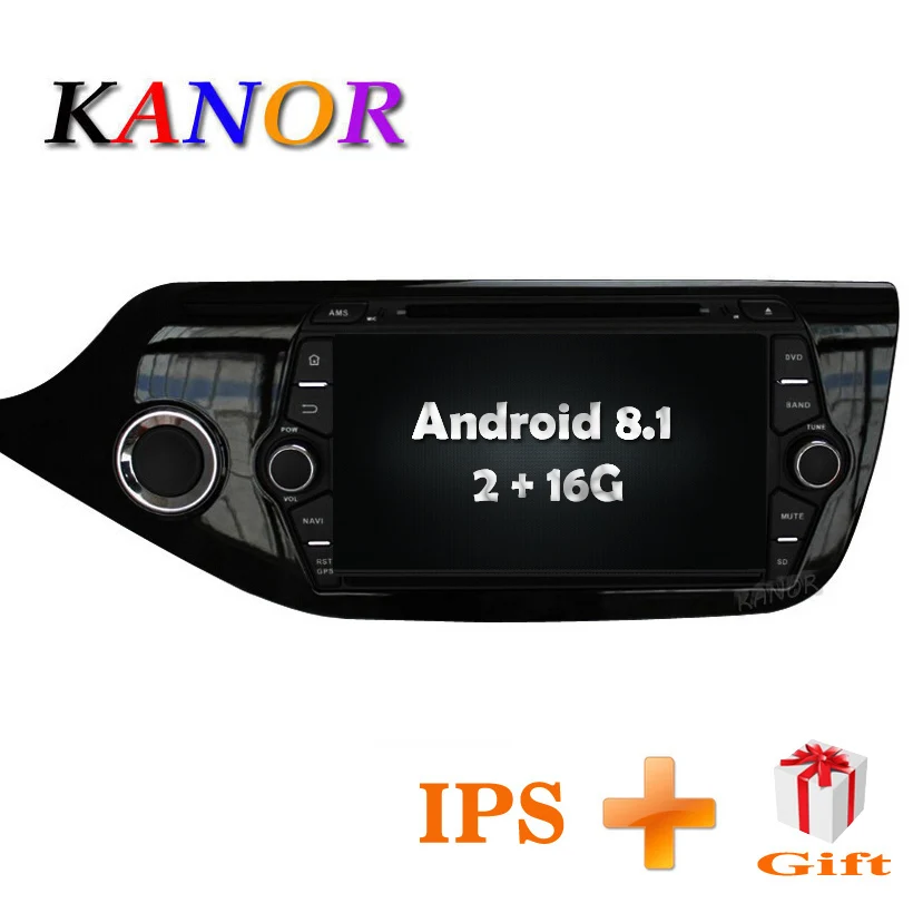 

KANOR Android 8.1 1024*600 IPS 2din Car Radio DVD For KIA Ceed 2013 2014 2015 2016 Video Player Multimedia WIFI Audio SWC Map