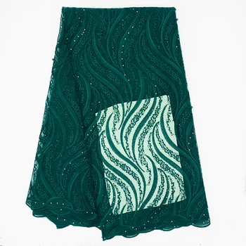 

2019 Latest French Nigerian Laces Fabrics High Quality Tulle African Laces Fabric For Wedding Lace Fabric