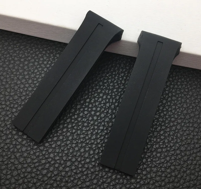 

New watchband Soft Black Rubber silicone Watch Band 28mm Fit For Porsche strap Design World Timer for P6750 with free Tool