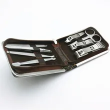9pcs/set Beauty Care Finger Nail Manicure Pedicure Set Kit Clipper Cutter Pedicure Scissor Eyebrow Tweezer knife ear pick