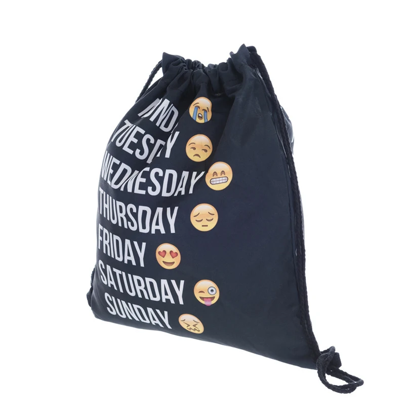 

Fresh Style Drawstring Backpack Men's Bags Print Expression Backpack Summer Beach Ladies' Drawstring Backpack Children's Bag