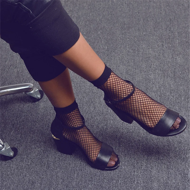 Punk-Women-Girls-Sexy-Black-Hollow-Out-Breathable-Mesh-Fishnet-Socks-Femalhort-Hosiery