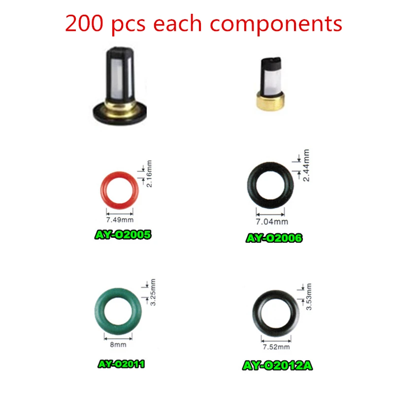 

200pieces fuel injector replacement filter and viton orings for denso injector sevince kits with total 1200pcs free shipping